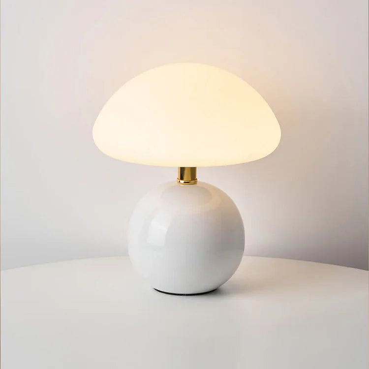 Elegancka minimalistyczna retro lampa grzybowa stołowa