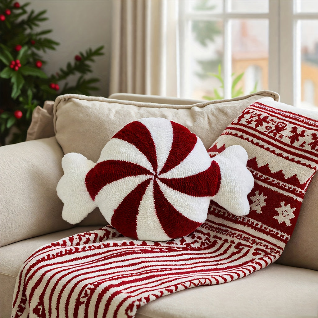Polarowa Świąteczna Poszewka Haftowana z Motywem Bożonarodzeniowym