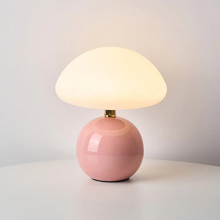 Elegancka minimalistyczna retro lampa grzybowa stołowa