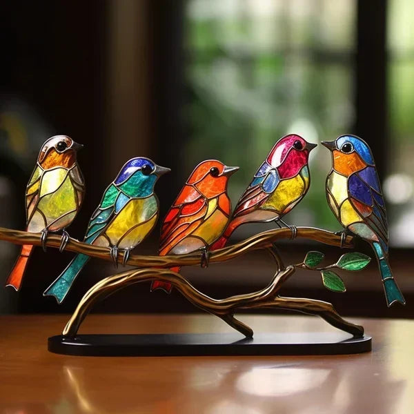 Decorative Bird Figurine Stylish Colorful Accent