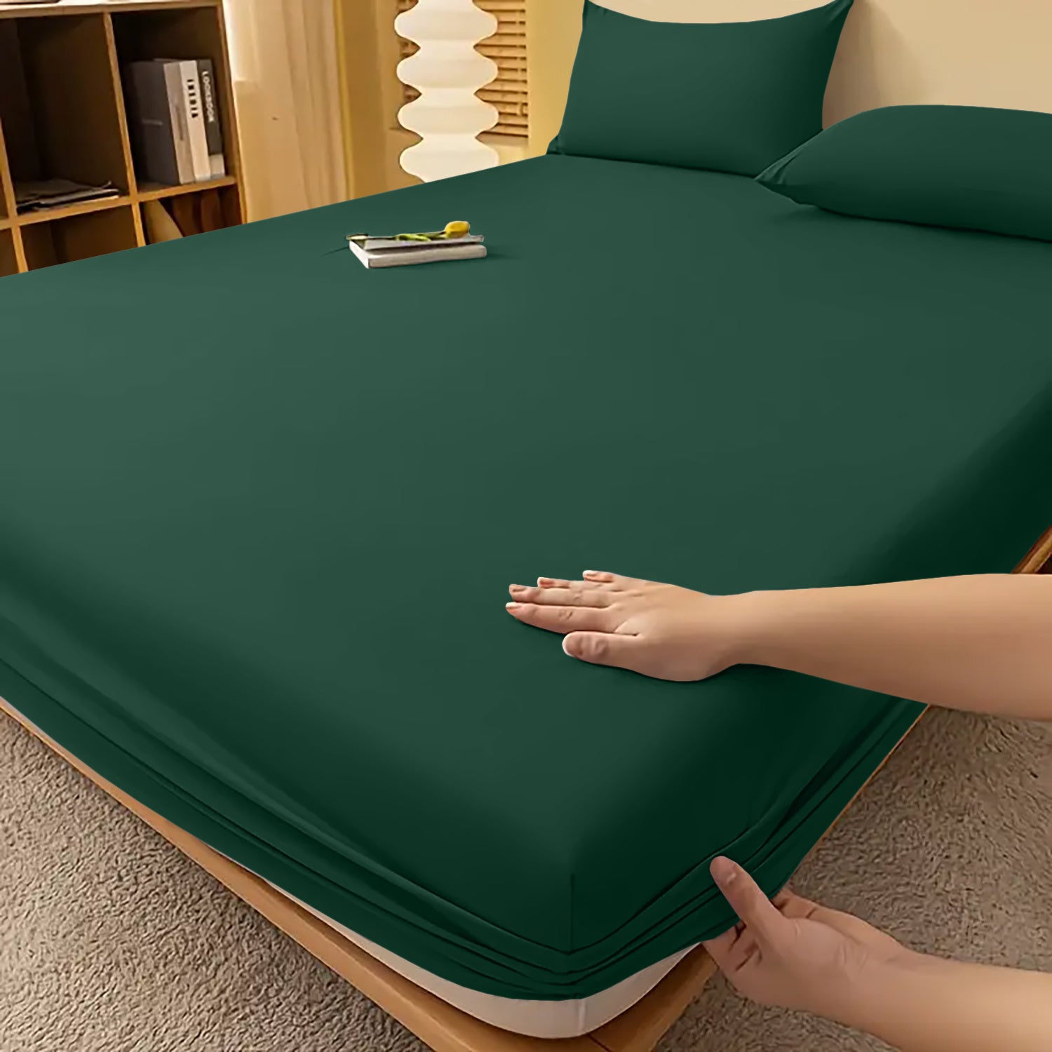 Fitted Sheet with Deep Corners Soft Wrinkle-Resistant