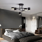 Elegante illuminazione da soffitto a sei teste con modalità colore regolabili