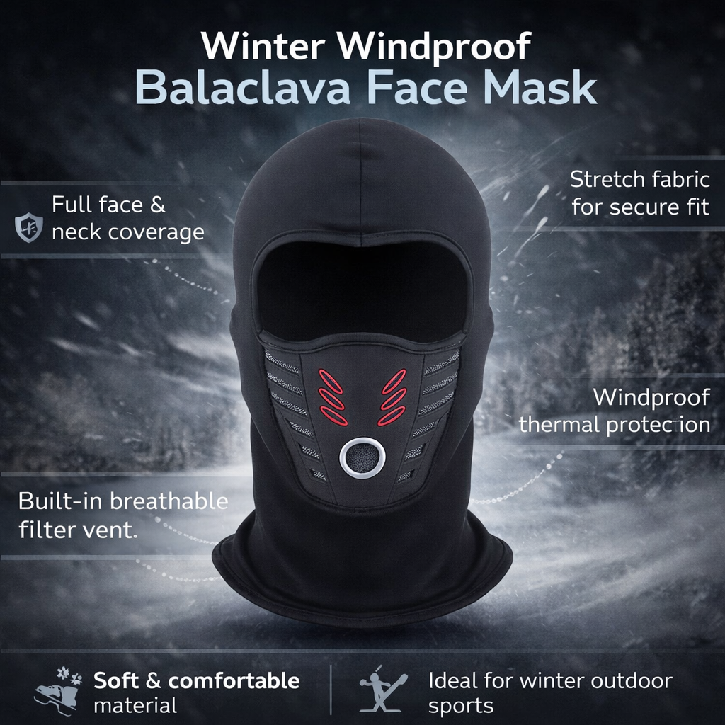 Face Mask Balaclava with Thermal Fleece and Windproof Full Coverage for Cold Weather - Image 11