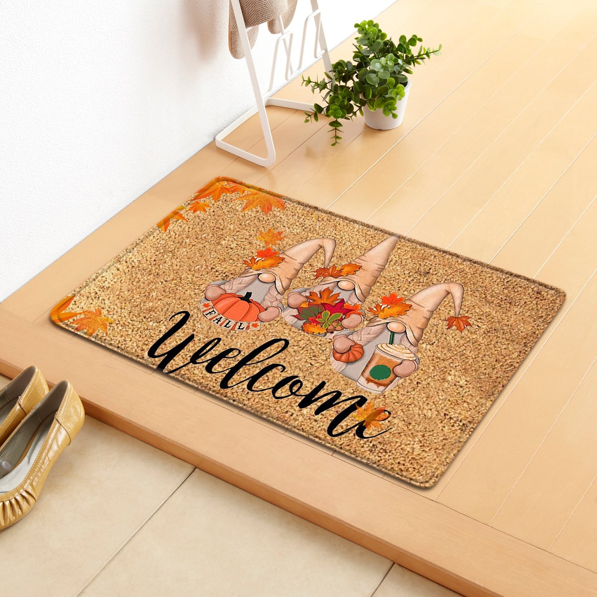 Fall Doormat with Autumn Pumpkin and Thanksgiving Design Washable Indoor Welcome Mat - Image 4