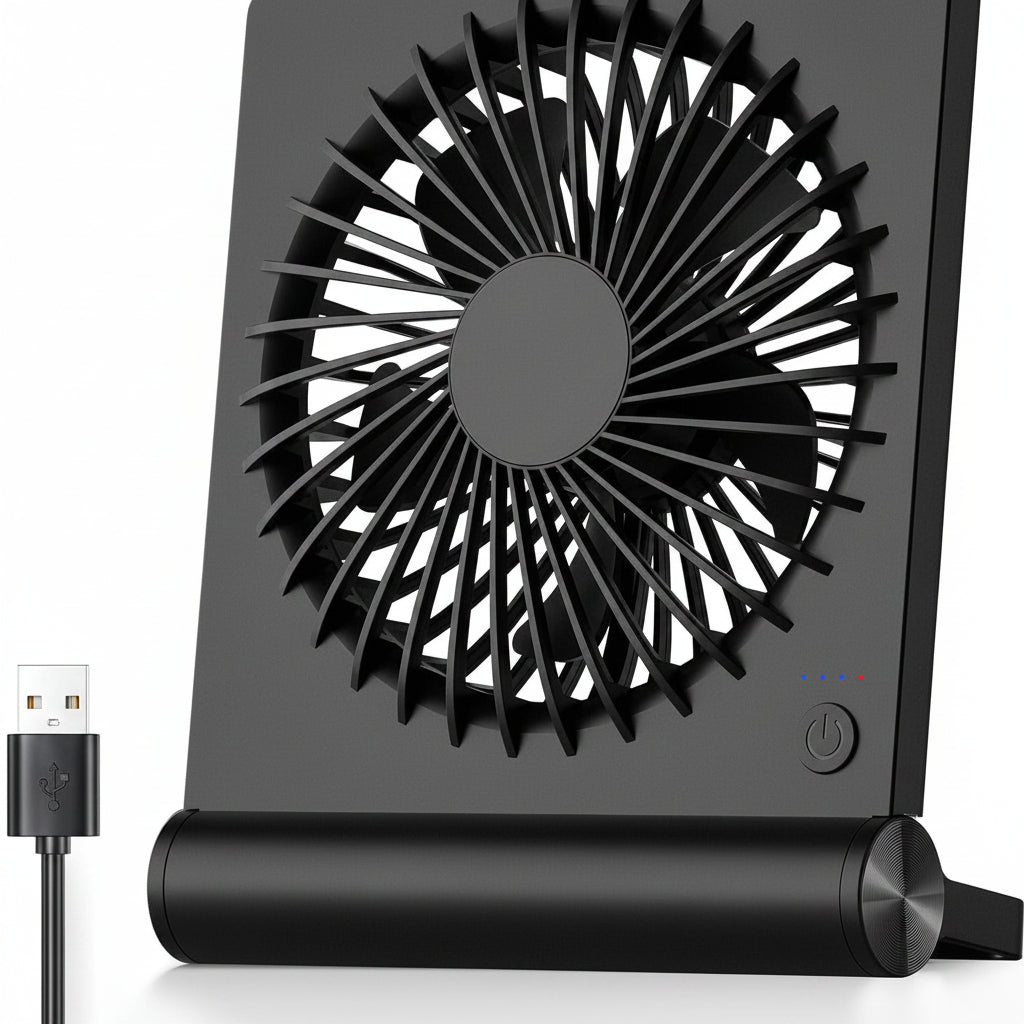 Ventilatore da Scrivania Portatile USB con Struttura Pieghevole e Clip