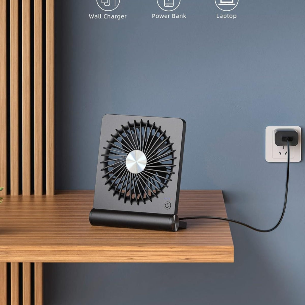 Ventilatore da Scrivania Portatile USB con Struttura Pieghevole e Clip