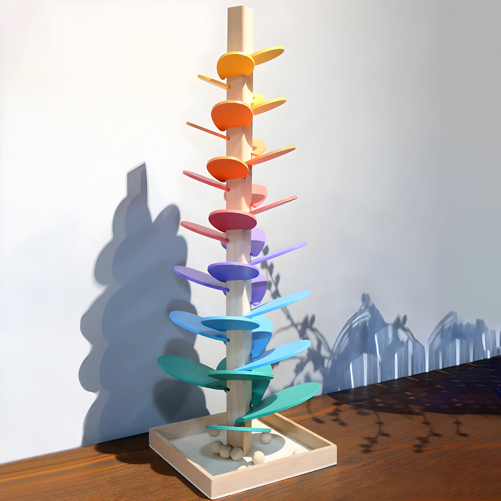 Interaktywna drewniana tor z kulkami do inteligentnej zabawy