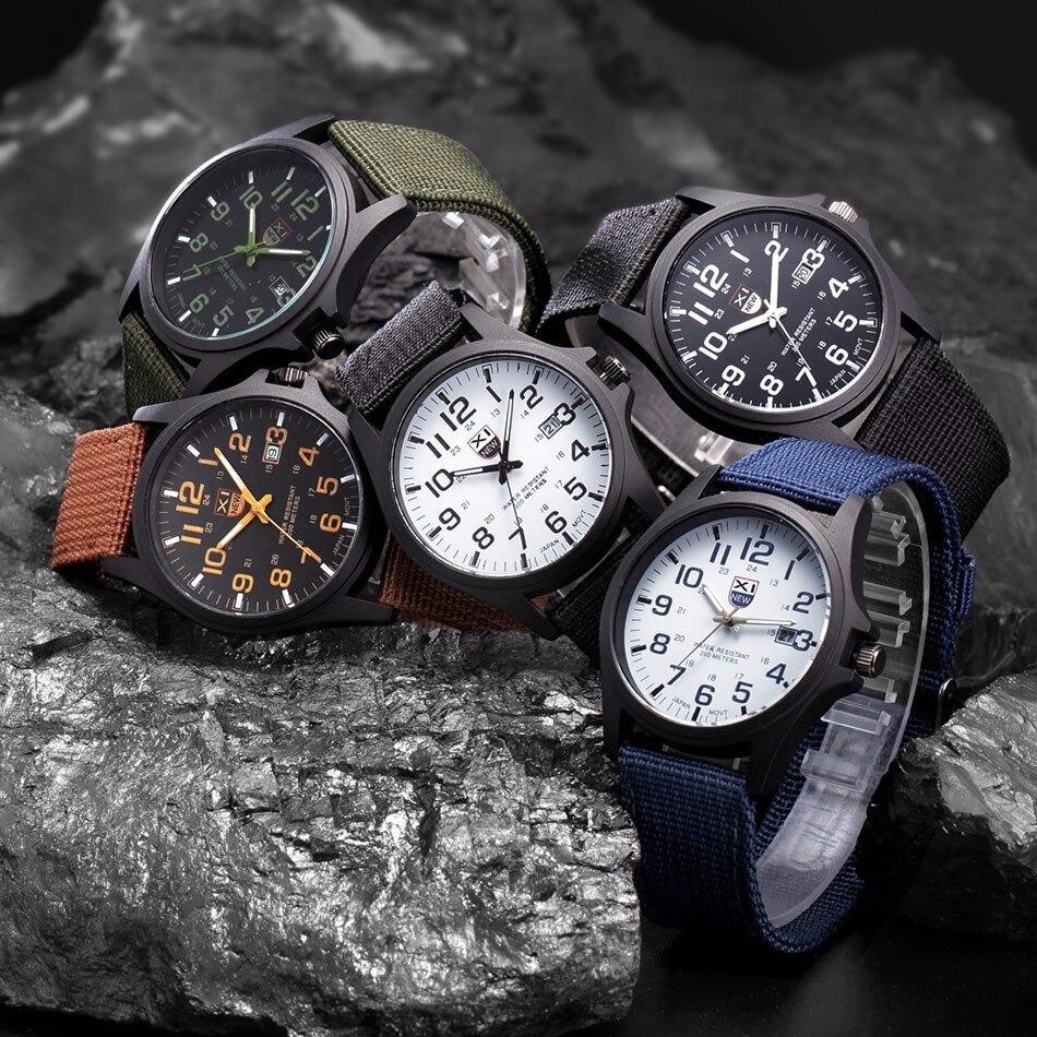 Field Watch with Luminous Hands Military-Style Nylon Strap Date Window - Image 9