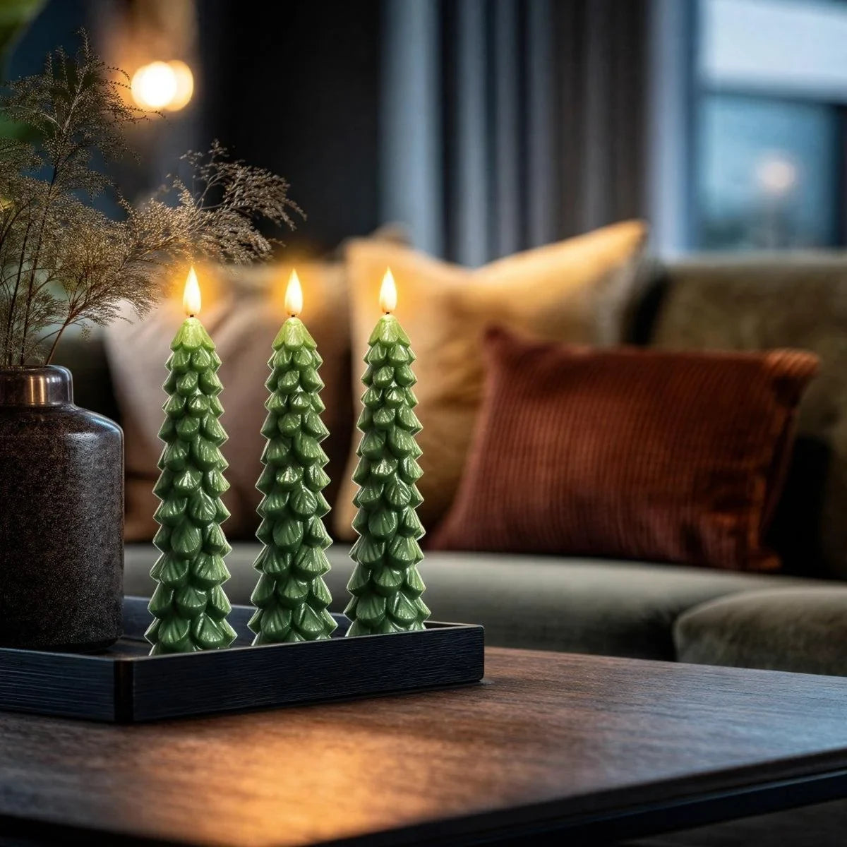 Flameless Christmas Tree Candles with Remote Control Timer and Dimmer - Image 1