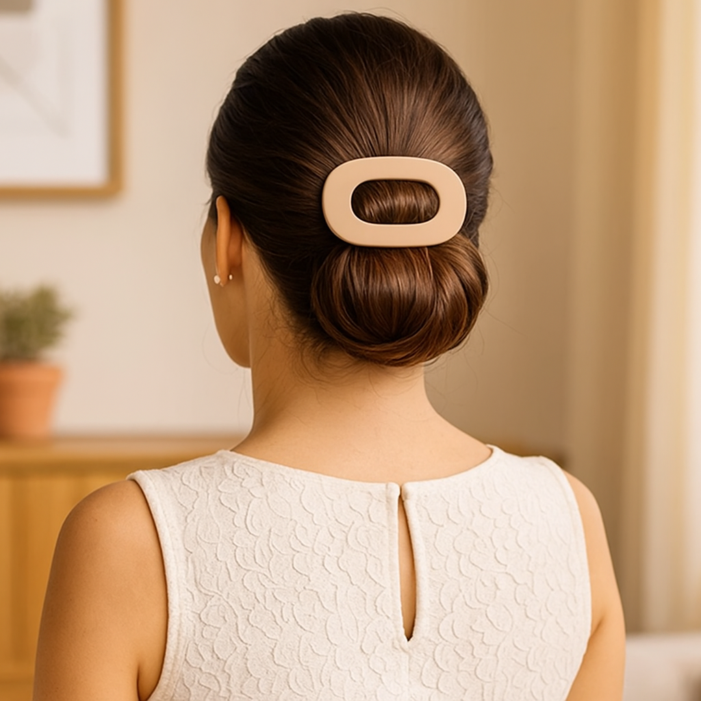 Flat Hair Claw Clip with Matte Finish and Interlocking Teeth for Comfort Hold - Image 1