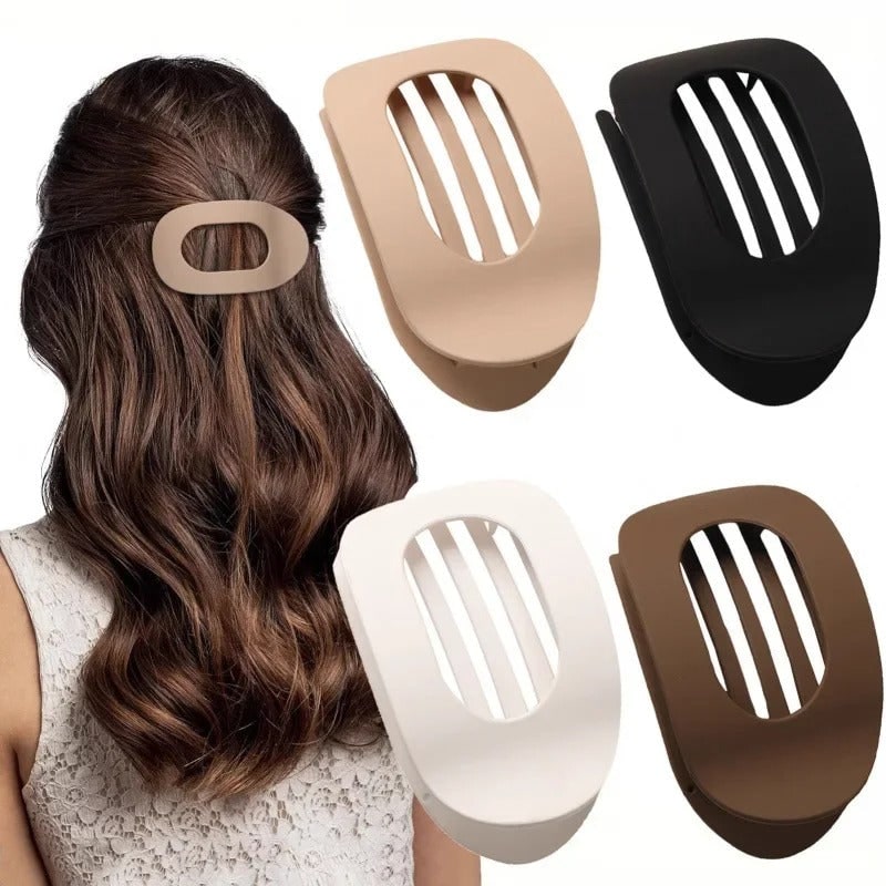 Flat Hair Claw Clip with Matte Finish and Interlocking Teeth for Comfort Hold - Image 2