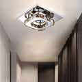 Flush Mount Ceiling Light with Crystal Accents and LED Square Modern Design - Image 1