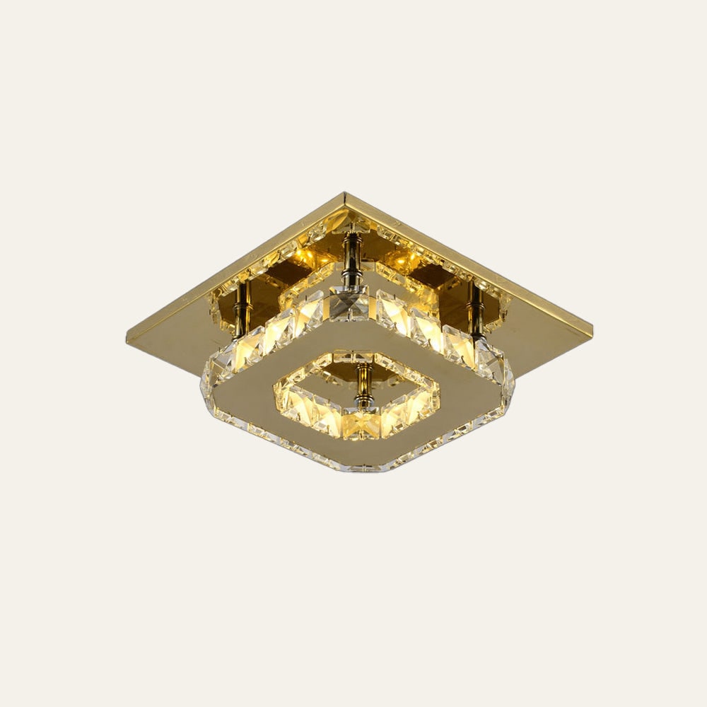 Flush Mount Ceiling Light with Crystal Accents and LED Square Modern Design - Image 10