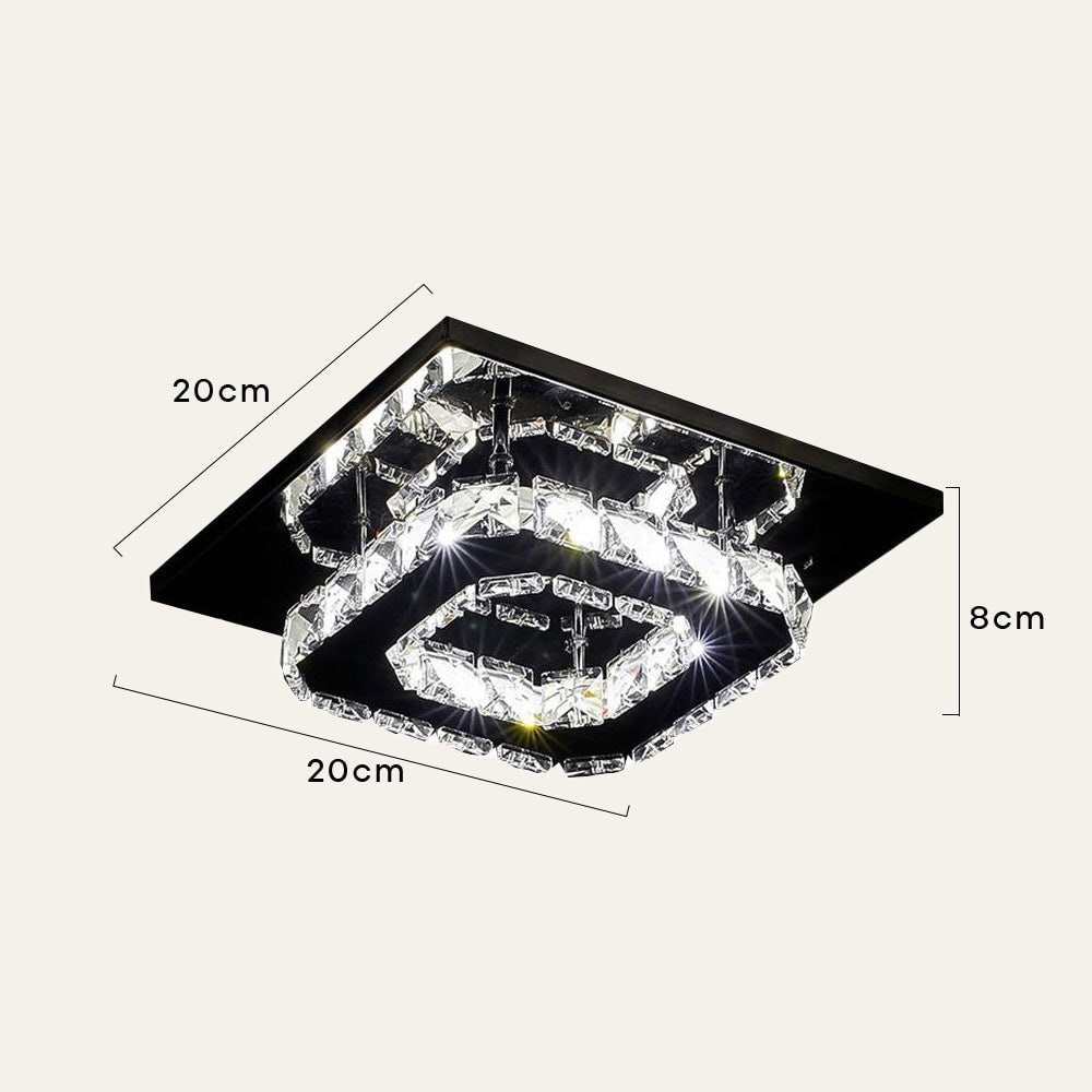 Flush Mount Ceiling Light with Crystal Accents and LED Square Modern Design - Image 13