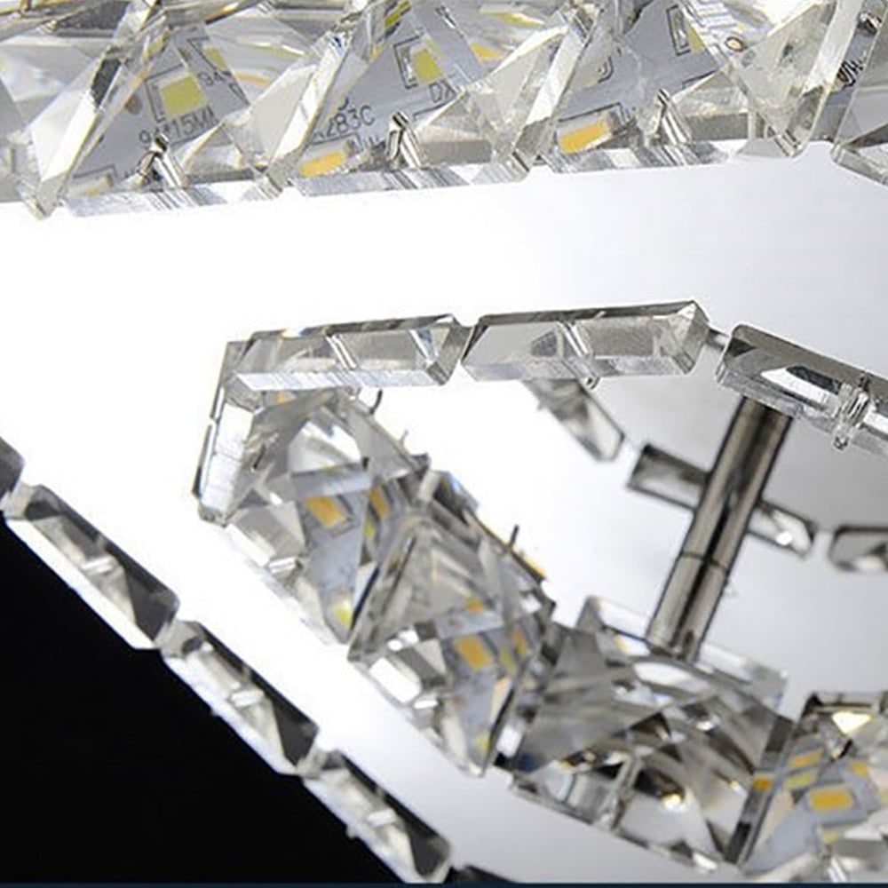 Flush Mount Ceiling Light with Crystal Accents and LED Square Modern Design - Image 6