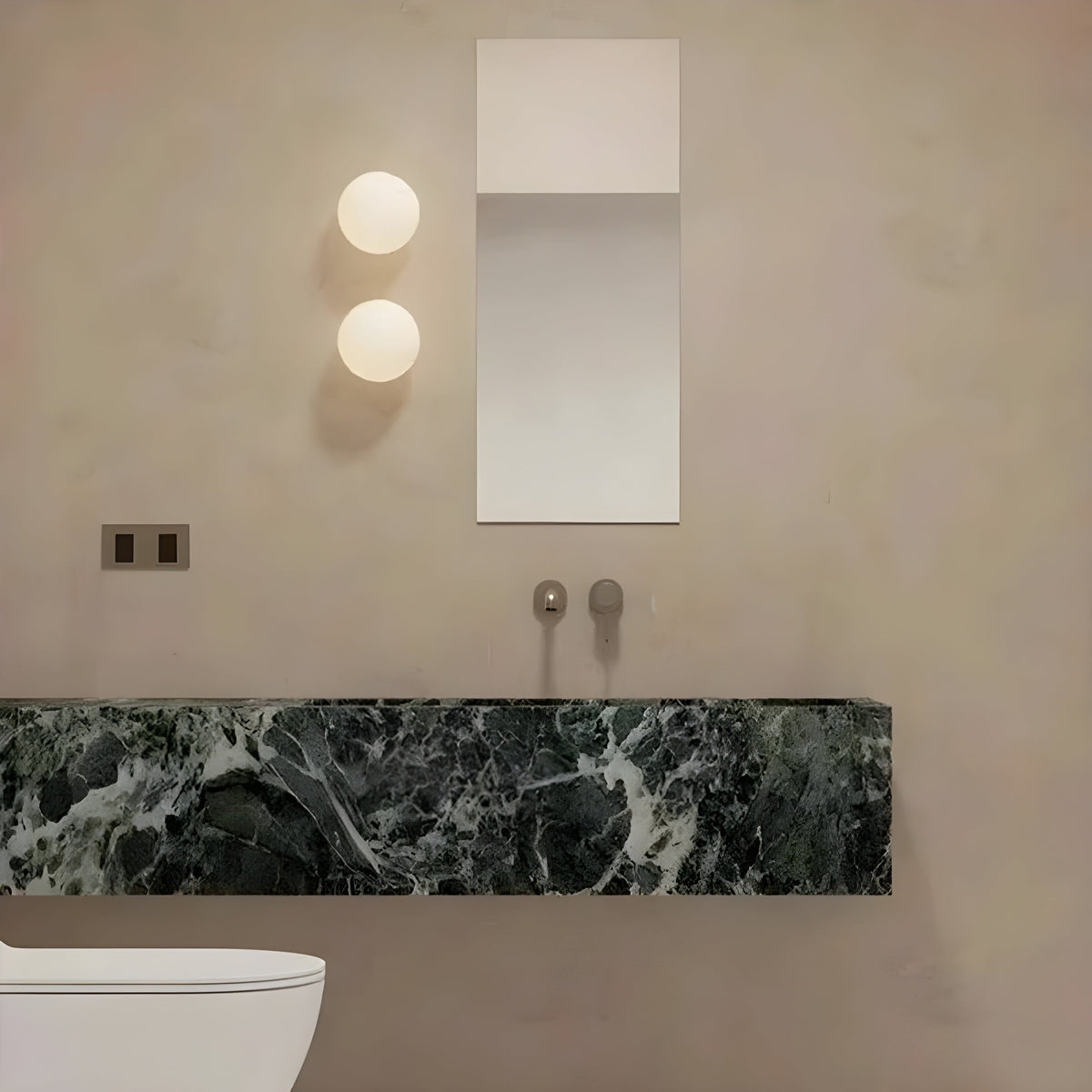 Flush Mount Globe Wall Sconce with Frosted Glass and Modern Minimalist Design - Image 2