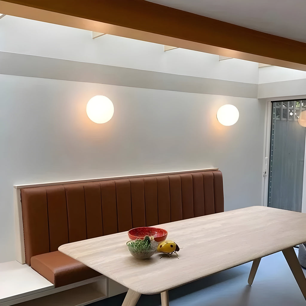 Flush Mount Globe Wall Sconce with Frosted Glass and Modern Minimalist Design - Image 3