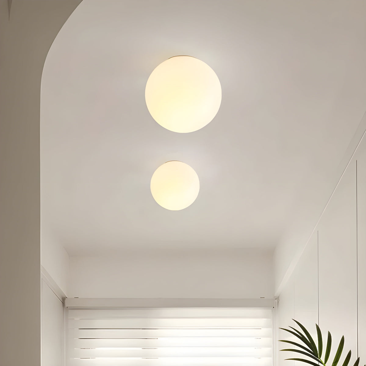Flush Mount Globe Wall Sconce with Frosted Glass and Modern Minimalist Design - Image 5