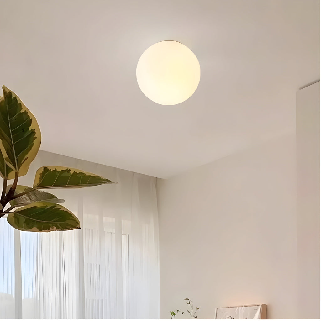 Flush Mount Globe Wall Sconce with Frosted Glass and Modern Minimalist Design - Image 6