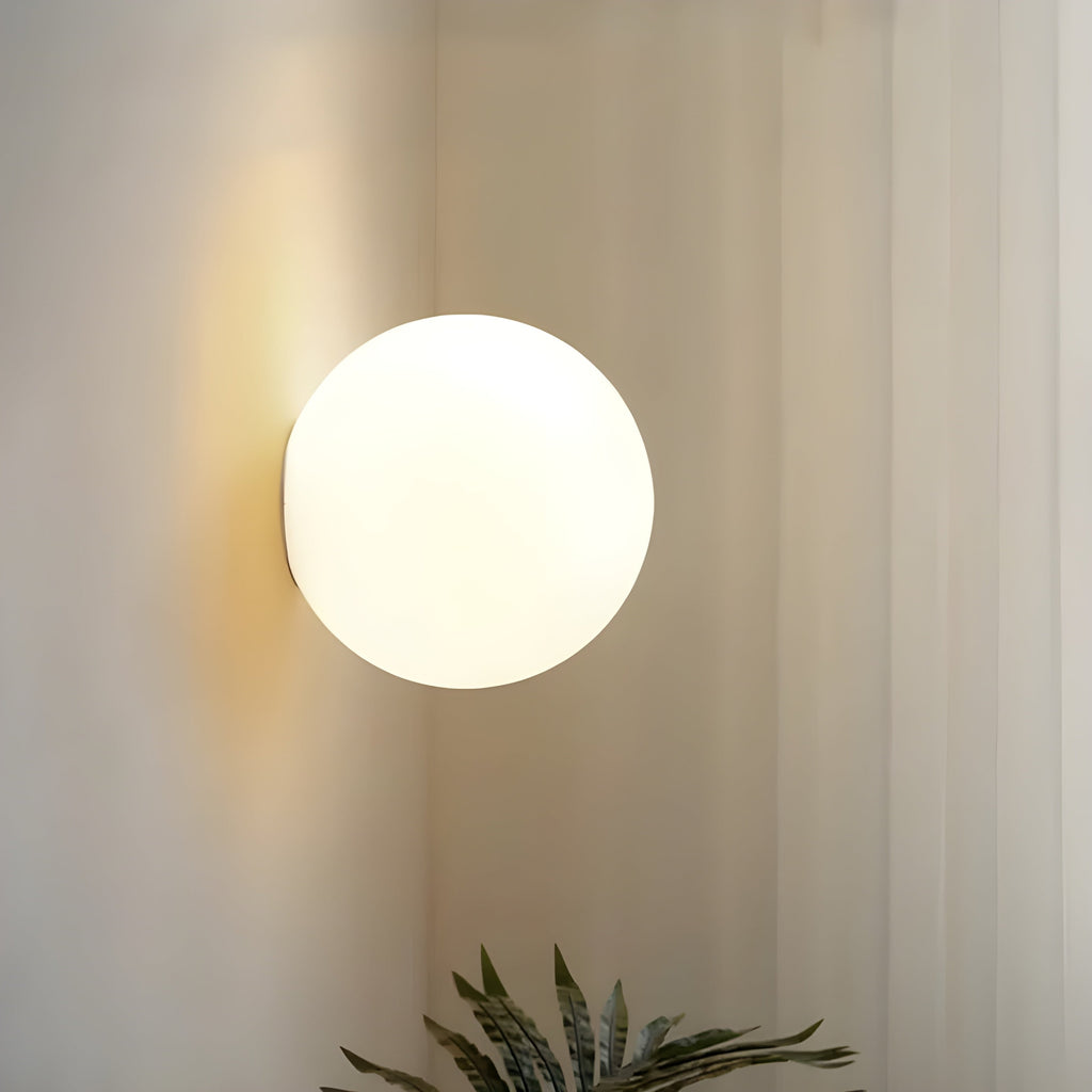 Flush Mount Globe Wall Sconce with Frosted Glass and Modern Minimalist Design - Image 7