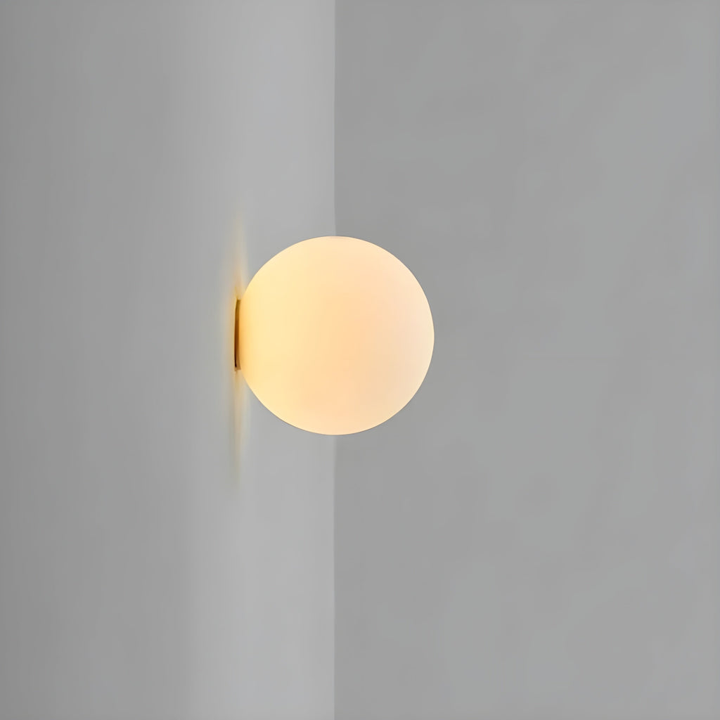 Flush Mount Globe Wall Sconce with Frosted Glass and Modern Minimalist Design - Image 9