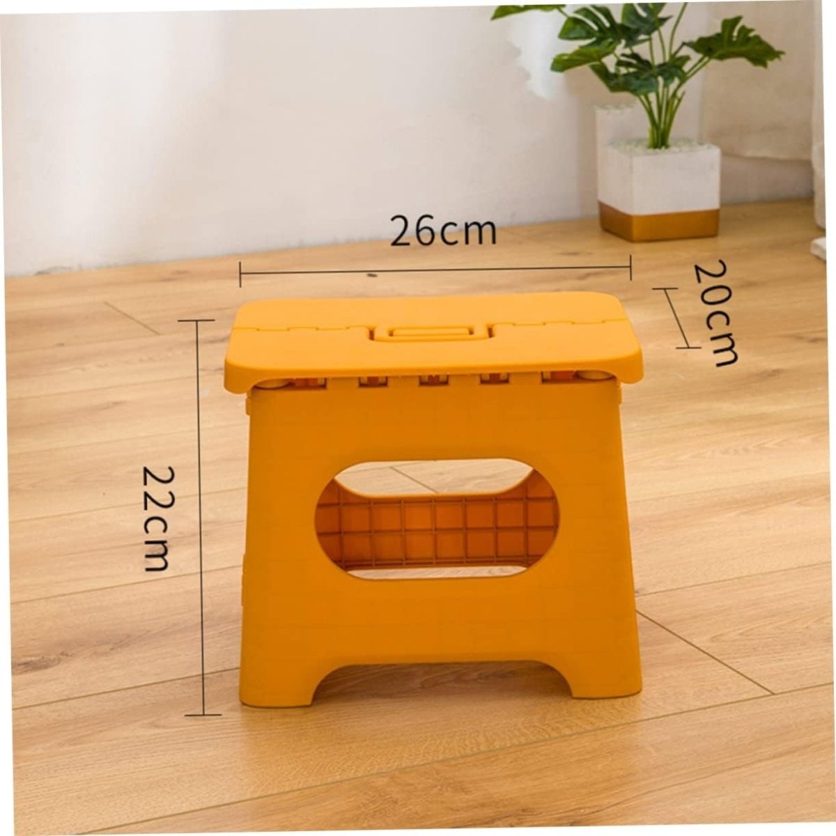 Folding Step Stool with Built-In Handle and Reinforced Plastic for Portable Storage - Image 13