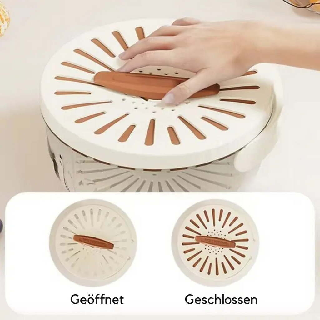 Food Storage Container with Fruit Washing Strainer Lid and Adjustable Vent - Image 2