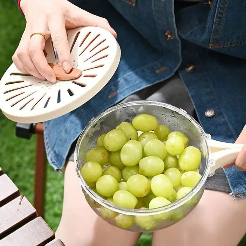 Food Storage Container with Fruit Washing Strainer Lid and Adjustable Vent - Image 5