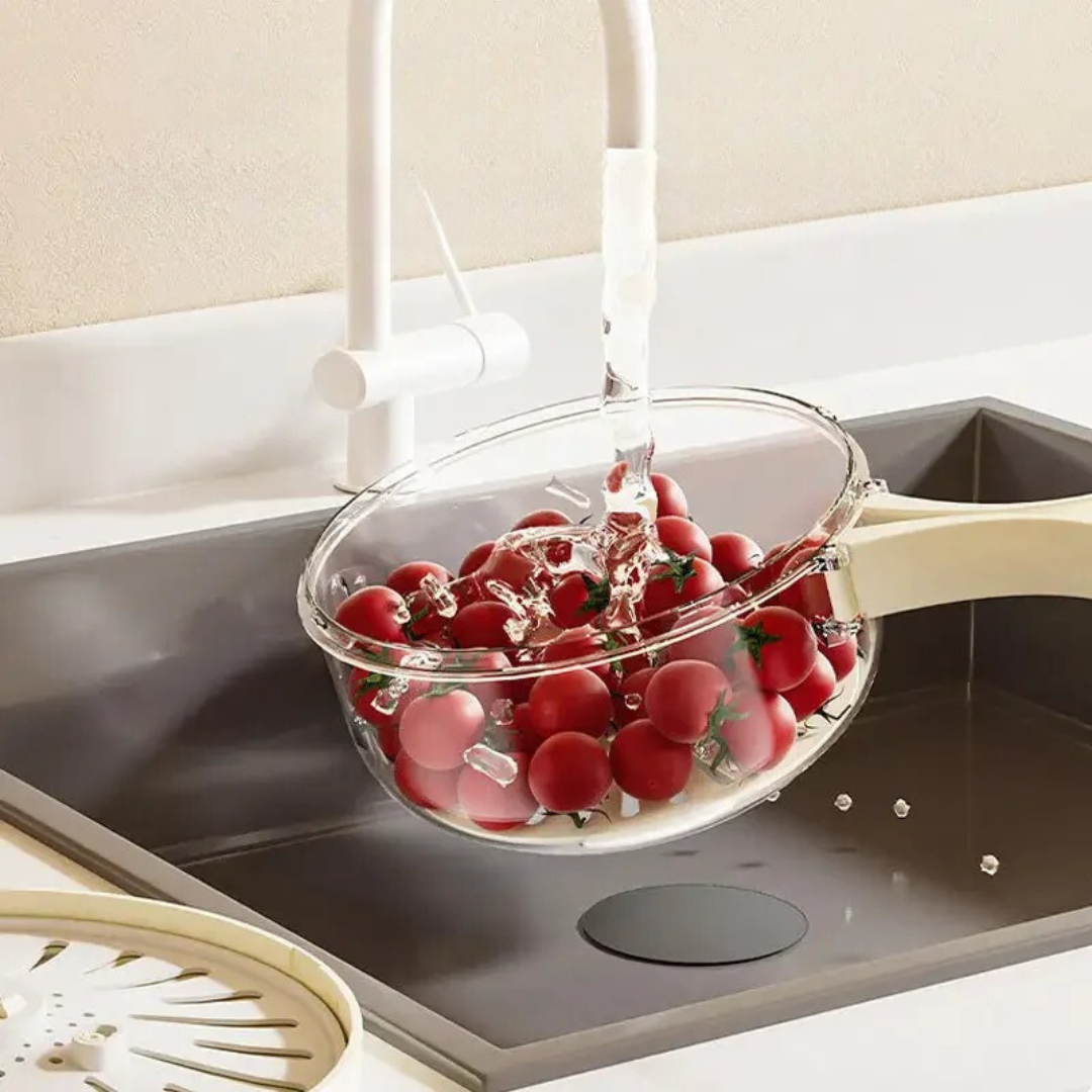 Food Storage Container with Fruit Washing Strainer Lid and Adjustable Vent - Image 6