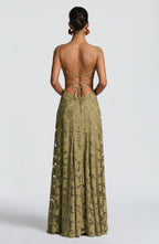 Elegancka Sukienka Maxi z Efektem Drapowania