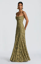 Elegancka Sukienka Maxi z Efektem Drapowania