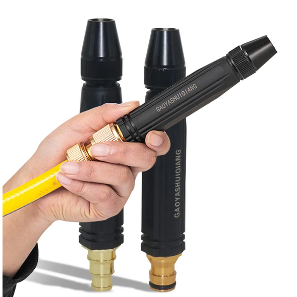Garden Hose Nozzle with High Pressure Adjustable Spray Tip and Brass Quick-Connect - Image 4