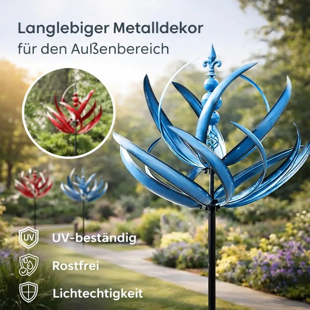 Garden Wind Spinners with Kinetic Metal Lotus Flower Design and 360 Degree Rotation - Image 6