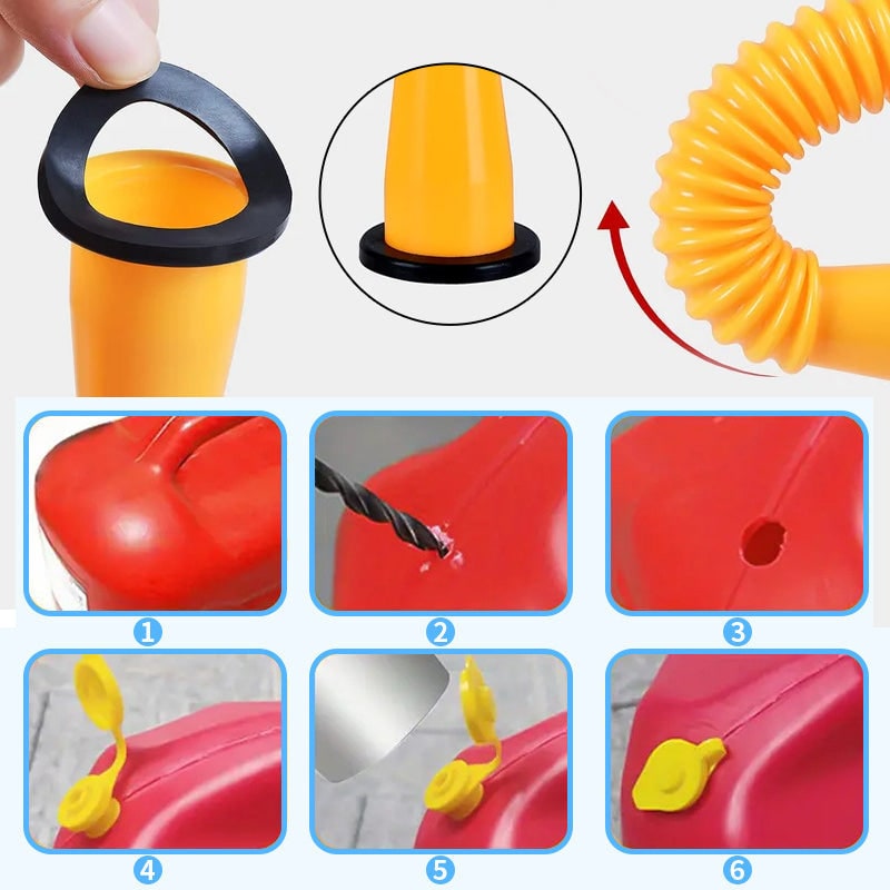 Gas Can Spout Replacement Kit with Flexible Nozzle Gasket Seals and Threaded Caps - Image 11