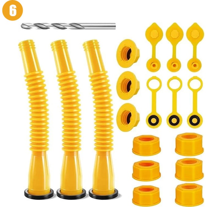 Gas Can Spout Replacement Kit with Flexible Nozzle Gasket Seals and Threaded Caps - Image 12