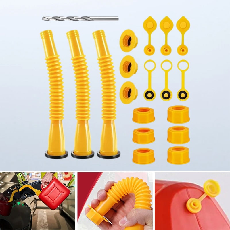 Gas Can Spout Replacement Kit with Flexible Nozzle Gasket Seals and Threaded Caps - Image 15