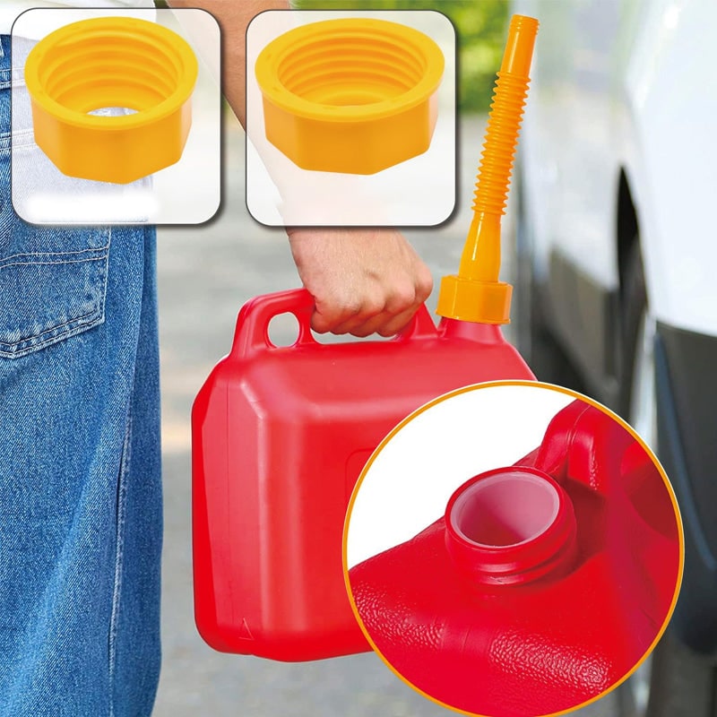 Gas Can Spout Replacement Kit with Flexible Nozzle Gasket Seals and Threaded Caps - Image 3