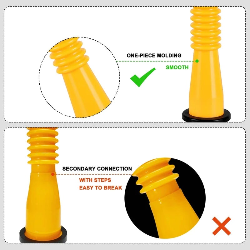 Gas Can Spout Replacement Kit with Flexible Nozzle Gasket Seals and Threaded Caps - Image 5
