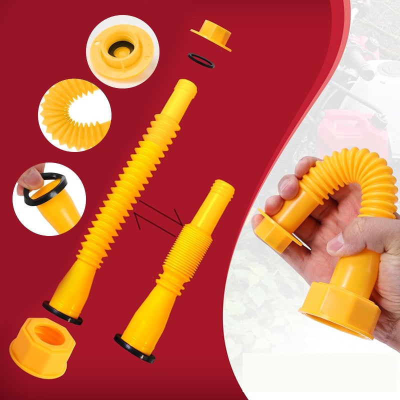 Gas Can Spout Replacement Kit with Flexible Nozzle Gasket Seals and Threaded Caps - Image 8