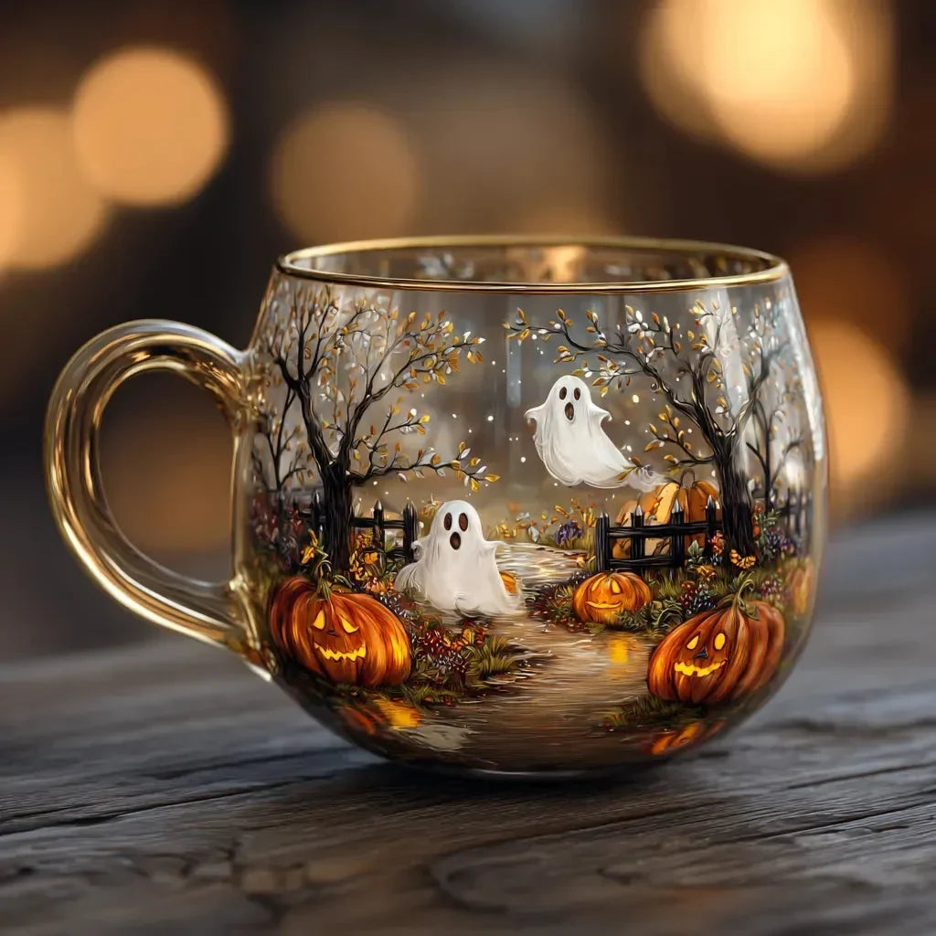 Glass Mug with Festive Holiday Illustrations and C-Shaped Handle 8 Oz - Image 6