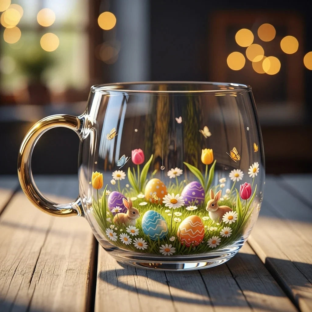 Glass Mug with Festive Holiday Illustrations and C-Shaped Handle 8 Oz - Image 8