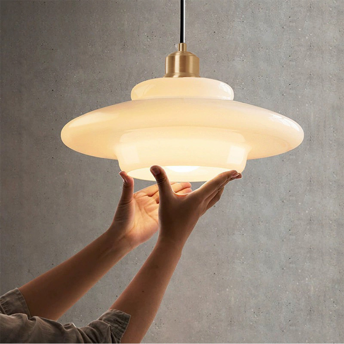 Nowoczesna Biała Szklana Lampa Wisząca