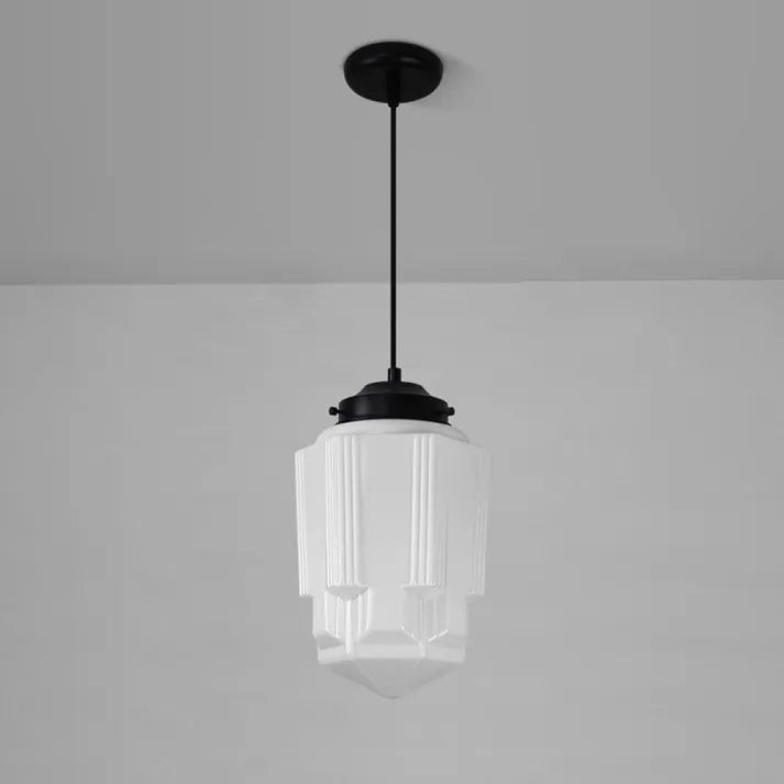 Geometryczna Lampa Wisząca ze Szkła Delikatne Oświetlenie do Wnętrz