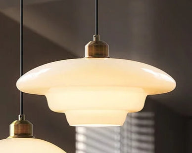 Nowoczesna Biała Szklana Lampa Wisząca