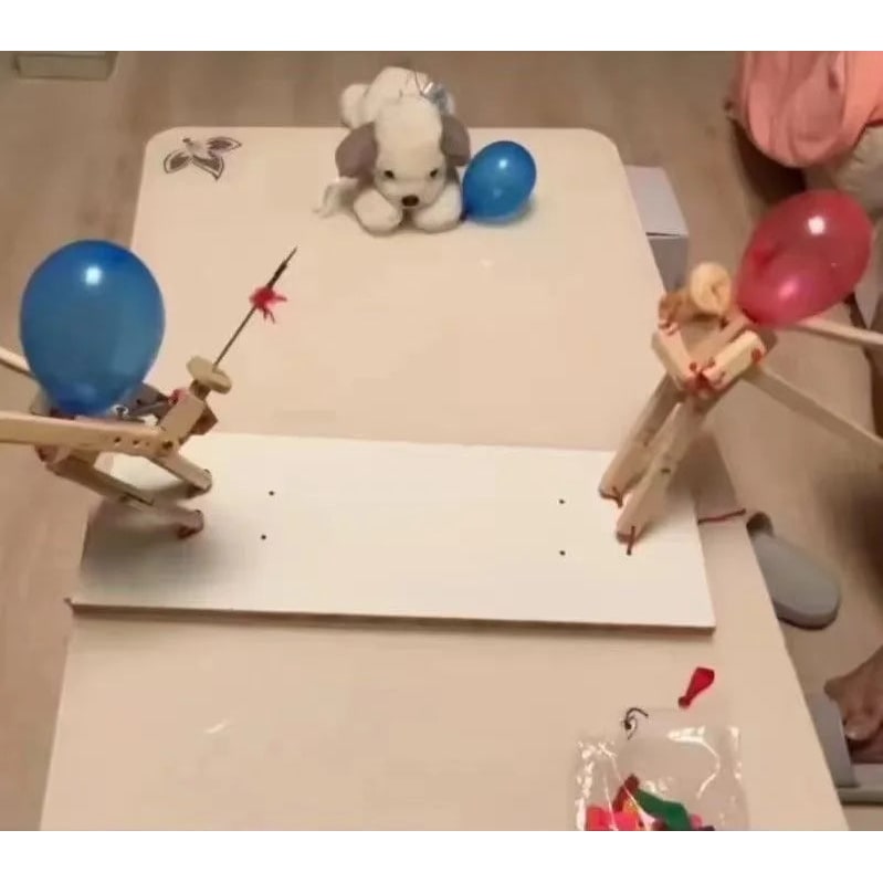Gra Zręcznościowa Walka Balonów dla Dwóch Graczy z Drewnianymi Kukiełkami - Image 4