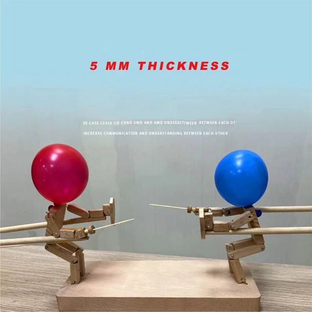 Gra Zręcznościowa Walka Balonów dla Dwóch Graczy z Drewnianymi Kukiełkami - Image 7