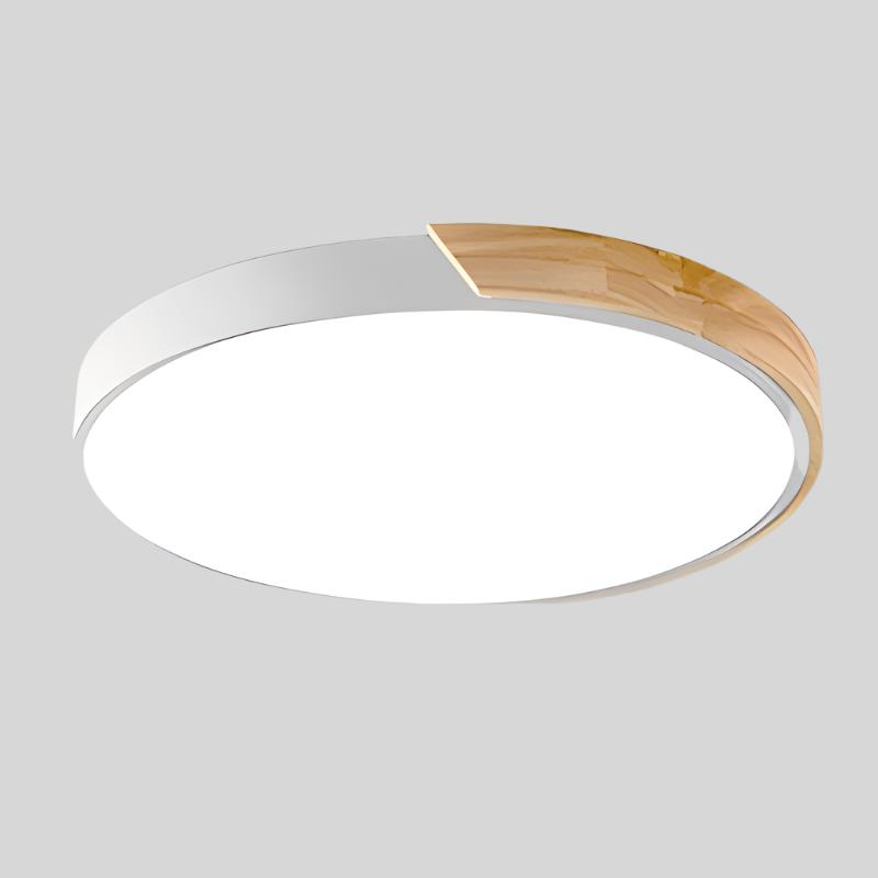 Lámpara de techo LED moderna de madera de montaje al ras