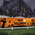 Halloween Baner Dekoracyjny Dynia Duch Zamek z Metalowymi Oczkami - Image 1