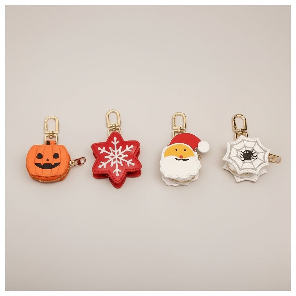 Halloween Brelok Portmonetka Damska Skórzana Mini na Monety z Ekoskóry Zapinana Suwak - Image 6