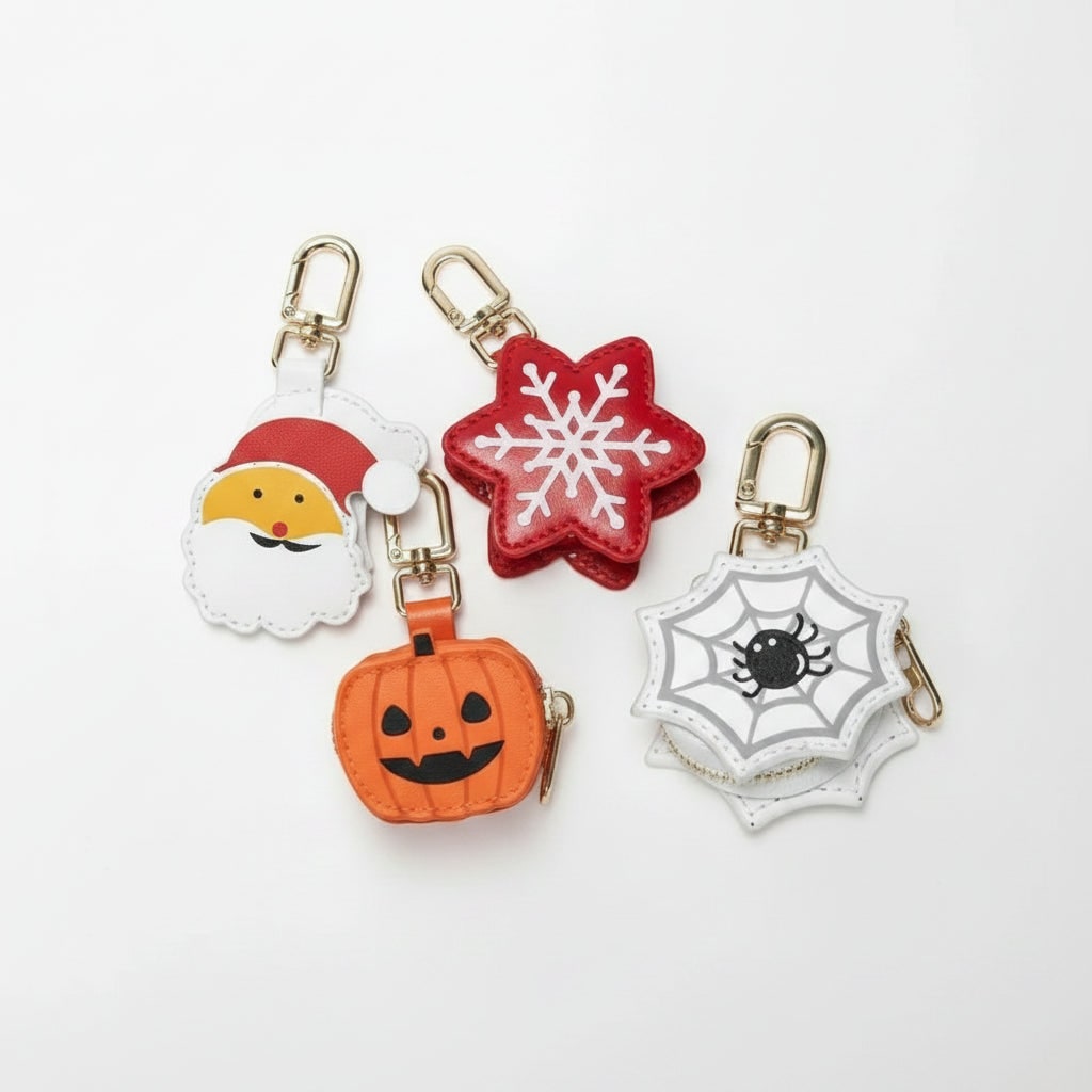 Halloween Brelok Portmonetka Damska Skórzana Mini na Monety z Ekoskóry Zapinana Suwak - Image 9